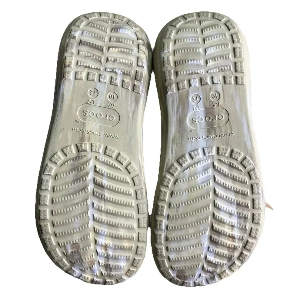 Crocs Unisex Adult Crush Marble Platform Double Strap Slides Sz Men 10 Women 12